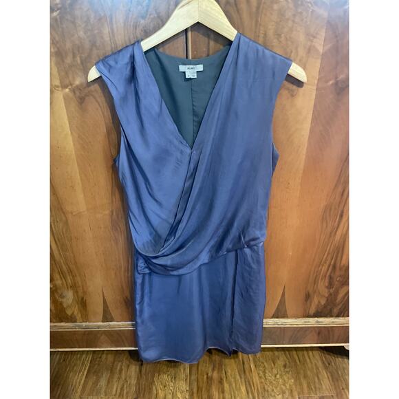 HELMUT LANG Glassy Shirting Drape Dress GORGEOUS COLOR Purple Size Small S - Picture 2 of 5